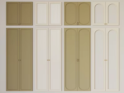 Stylish Wardrobe Doors Featuring Various Colors And Modern Panel Designs For Interior 3d model
