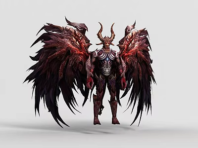 Technology Exhibition Hall Showcasing Mythical Creature 3D Model With Wings And Armor 3d model