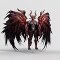 Technology Exhibition Hall Showcasing Mythical Creature 3D Model With Wings And Armor