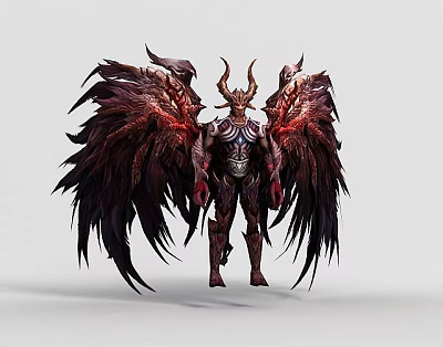 Technology Exhibition Hall Showcasing Mythical Creature 3D Model With Wings And Armor 3d model