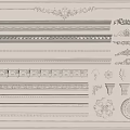 Ornate Decorative Gypsum Mouldings with Various Patterns and Styles for Interior Decoration