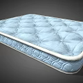 Light Blue Mattress With Quilted Diamond Pattern And White Trim Design 3d model