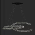 Elegant Modern Spiral Crystal Chandelier With Circular Hanging Crystal Elements 3d model