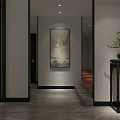 Modern Restaurant Interior Design With Dining Tables Black Chairs Pendant Lights And Bookshelf Backdrop