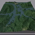 Aerial Planning of Mountainous Terrain With Water Bodies and Green Landscape