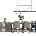 Modern Dining Table and Chair Combination Simple Dining Table and Chair Combination 3d model