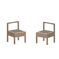 Wooden Single Chairs With Backrest And Light Upholstered Seat In Modern Minimalist Design