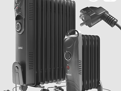 Large and Small Electric Heaters With Power Plug For Home Heating Use 3d model