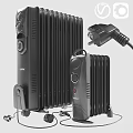 Large and Small Electric Heaters With Power Plug For Home Heating Use 3d model