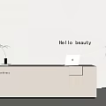 Modern Cream Front Desk Modern Reception Desk Bar Desk Reception Hall 3d model
