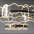 Modern Circular Chandelier With Glass Accents And Metal Frame LED Lighting