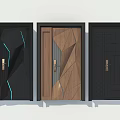Modern Security Doors with Geometric Patterns Wooden Accents and Stylish Designs