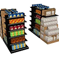 Shelf Display Cabinet Commodity Shelf Snack Shelf Display Cabinet Supermarket Shelf 3d model