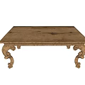Elegant Classic Wooden Coffee Table With Intricate Carved Legs And Rectangular Top