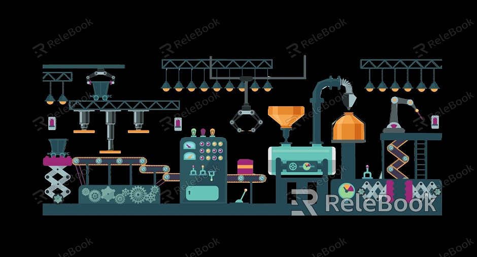 Industrial Intelligent Robot Robot Arm Workshop Equipment Silhouette model