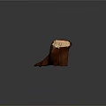 Natural Wooden Tree Stump Decorative Base Featuring Visible Growth Rings And Wooden Splinters