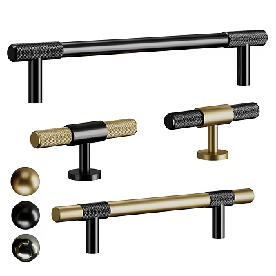 Modern Door Handles In Black Gold Metal With Stylish Textured Designs 3d model Modern Door Handles In Black Gold Metal With Stylish Textured Designs 3d model