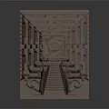Cartoon Pyramid Scene With Stairs Ornate Snake Decorations And Top Platform Carvings