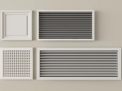 Modern Home Air Conditioner Vents with Different Grille and Louver Styles 3d model