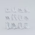 White Shoes Collection With Various Styles Including High Heels Ankle Boots And Flats