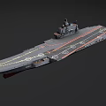 Aircraft Carrier Warship Model With Gray Hull Flight Deck Island And Number 18