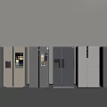 Refrigerators with Beige Gray White Colors Single Double Side by Side Doors Display Ice Maker 3d model
