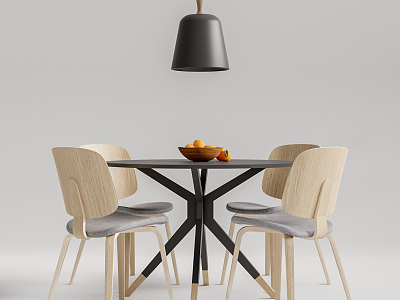 Modern Table and Chair Combination Round Table and Chair Combination model