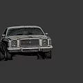 White Vintage Classic Two Door Sedan Car With Dust Covered Exterior