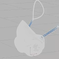 Medical Respiratory Mask With Blue Straps And Transparent Shield Structure