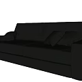 Black Leather Two Seater Sofa With Soft Cushions And Modern Design 3d model
