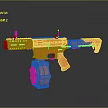 Orange Toy Weapon Gun With Magazine Barrel And Sight Design Features