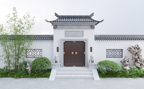 Chinese-style gate head 3d model