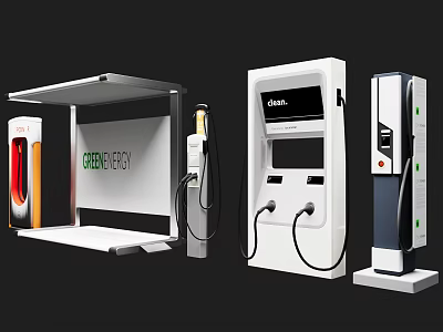 GREE ENERGY Electric Vehicle Charging Stations With Various Designs And Charging Interfaces 3d model
