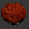Fantasy Character Bust Sculpture Featuring Fiery Creature Like Hair And Black Collar