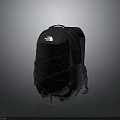 The North Face Black Backpack Featuring Lace Up Straps Classic White Logo And Durable Design
