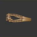 Stylish Golden Ring Featuring Intricate Patterns And Sparkling Embedded Gemstones 3d model