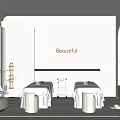 Modern Beauty Salon Interior With Comfortable Treatment Beds And Soft Lighting