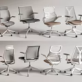 Modern Office Chairs With Mesh Back Fabric Seat And Rolling Base Multiple Styles