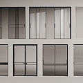 Modern metal frame glass sliding door 3d model