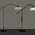 Modern Minimalist Floor Lamps With Black Pole Transparent Glass Shade And White Lampshade Interior