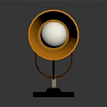 Modern Illuminating Table Lamp With Dark Body Orange Shade And Wooden Stand