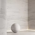 Decorative Component With Color Swatches And White Sphere On Textured Marble Wall