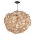 Stylish Modern Gold Textured Spherical Chandelier with Artistic Metal Frame and Transparent Design