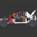 Colorful Off Road Vehicle Model Showcasing Exposed Frame Large Wheels And Complex Interior