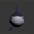 Cartoon Shark Character 3D Model Figurine With Cute Blue And White Design