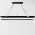 Modern Black Ring Shaped Chandelier With Golden Accents And Warm Illumination