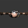 3D Fantasy Character With Pink Hair Green Skirt Brown Arm Guards Tool Belt And Boots