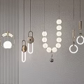Modern Pendant Lights With Circular Ring Spherical Designs And Metallic Hanging Fixtures For Interior