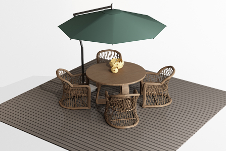 Modern Outdoor Table and Chair Outdoor Table and Chair Combination Rattan Chair Outdoor Table and Chair Combination 3d model