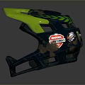 Camouflage Green Helmet With Yellow Top And Side Logo Design For Protection